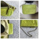 Dior Mini Pouch Green Lambskin with Silver Hardware #OETR-3 - Image 15