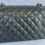 Chanel Medium Double Flap Black Grained Calfskin with Silver Hardware #OLLY-1 - Image 7