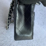 Chanel Medium Double Flap Black Grained Calfskin with Silver Hardware #OLLY-1 - Image 11