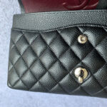 Chanel Medium Double Flap Black Grained Calfskin with Silver Hardware #OLLY-1 - Image 26