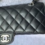 Chanel Medium Double Flap Black Grained Calfskin with Silver Hardware #OLLY-1 - Image 9