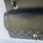 Chanel Medium Double Flap Black Grained Calfskin with Silver Hardware #OLLY-1 - Image 22
