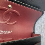 Chanel Medium Double Flap Black Grained Calfskin with Silver Hardware #OLLY-1 - Image 25