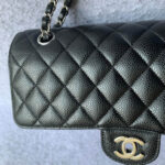 Chanel Medium Double Flap Black Grained Calfskin with Silver Hardware #OLLY-1 - Image 8