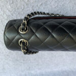 Chanel Medium Double Flap Black Grained Calfskin with Silver Hardware #OLLY-1 - Image 12