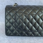 Chanel Medium Double Flap Black Grained Calfskin with Silver Hardware #OLLY-1 - Image 5