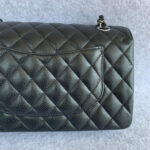 Chanel Medium Double Flap Black Grained Calfskin with Silver Hardware #OLLY-1 - Image 6