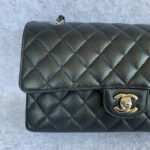 Chanel Medium Double Flap Black Grained Calfskin with Silver Hardware #OLLY-1 - Image 3
