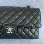 Chanel Medium Double Flap Black Grained Calfskin with Silver Hardware #OLLY-1 - Image 4