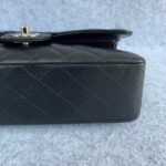Chanel Medium Double Flap Black Grained Calfskin with Silver Hardware #OLLY-1 - Image 15