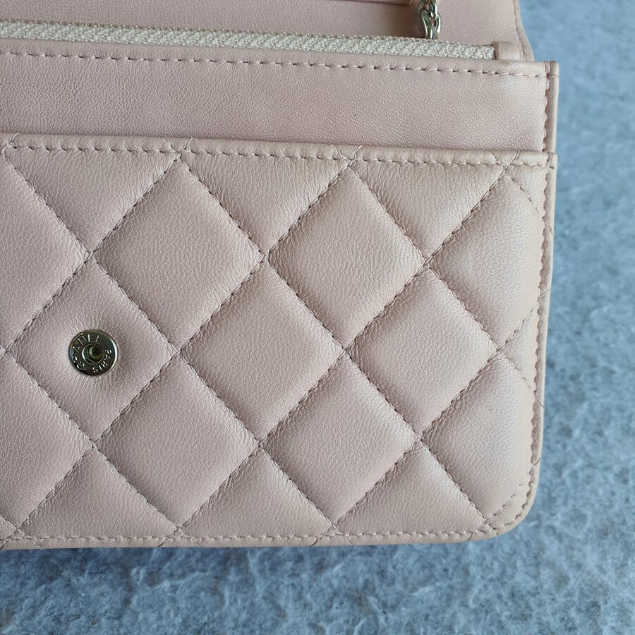 Chanel Wallet On Chain WOC Pink Lambskin Gold Hardware