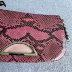 Dior Vintage Malice Bag Pink/Black Leather/Snake Skin with Silver Hardware #GLTOY-3 - Image 4