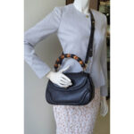 Gucci Top Handle Medium Black Calf Leather with Silver Hardware and Bamboo Details #OLYL-2 - Image 37