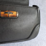 Gucci Top Handle Medium Black Calf Leather with Silver Hardware and Bamboo Details #OLYL-2 - Image 22
