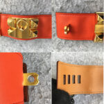 Hermes CDC SZS Bracelet Orange-red Swift Leather With Gold Plated Hardware #OLUS-2 - Image 5