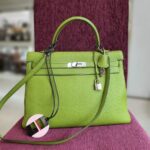 Hermes Kelly 35cm Vert Anis Togo Leather with Palladium Plated Hardware #OLKK-1