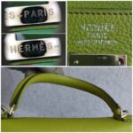 Hermes Kelly 35cm Vert Anis Togo Leather with Palladium Plated Hardware #OLKK-1 - Image 23