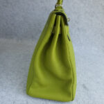 Hermes Kelly 35cm Vert Anis Togo Leather with Palladium Plated Hardware #OLKK-1 - Image 8