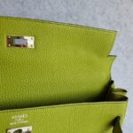 Hermes Kelly 35cm Vert Anis Togo Leather with Palladium Plated Hardware #OLKK-1 - Image 29