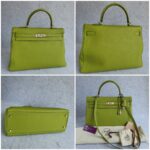 Hermes Kelly 35cm Vert Anis Togo Leather with Palladium Plated Hardware #OLKK-1 - Image 2