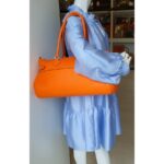 Hermes Atlas Tote Orange Leather with Palladium Hardware #OLYK-1 - Image 42