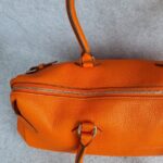 Hermes Atlas Tote Orange Leather with Palladium Hardware #OLYK-1 - Image 11