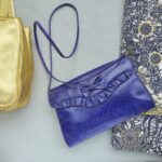 Judith Leiber Sling bag Blue Lizard Skin with Gold Hardware #GLTRK-1