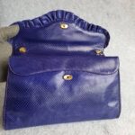 Judith Leiber Sling bag Blue Lizard Skin with Gold Hardware #GLTRK-1 - Image 11