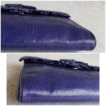 Judith Leiber Sling bag Blue Lizard Skin with Gold Hardware #GLTRK-1 - Image 10