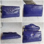 Judith Leiber Sling bag Blue Lizard Skin with Gold Hardware #GLTRK-1 - Image 2