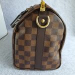 LV Speedy Bandouliere 25CM N41368 Damier Ebene Coated Canvas with Leather And Gold Hardware #TOUT-3 - Image 7