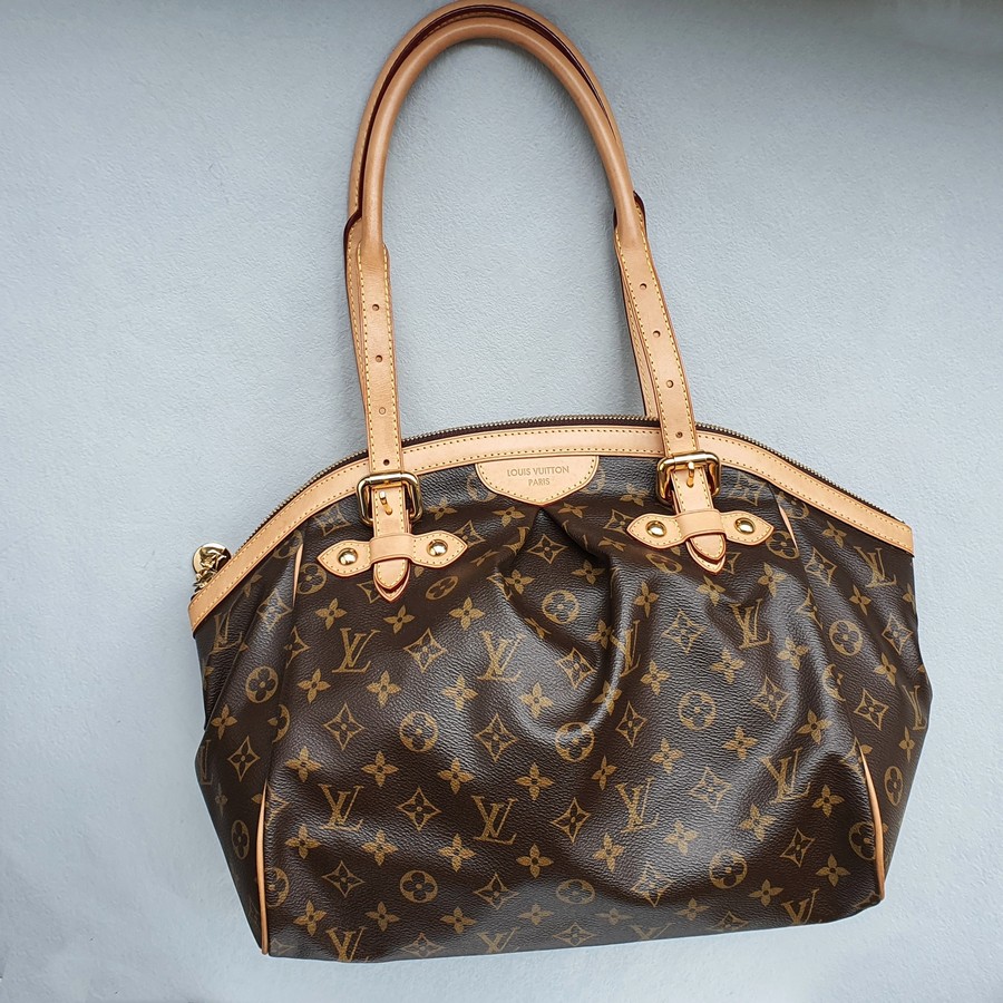 LV Tivoli GM Brown Monogram Canvas With Leather And Gold Hardware Bag #SOTR-1