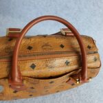 MCM Vintage Boston Bag Brown Visetos Coated Canvas With Leather And Gold Hardware #OLLO-1 - Image 20