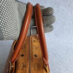 MCM Vintage Boston Bag Brown Visetos Coated Canvas With Leather And Gold Hardware #OLLO-1 - Image 22