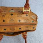 MCM Vintage Boston Bag Brown Visetos Coated Canvas With Leather And Gold Hardware #OLLO-1 - Image 10