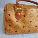 MCM Vintage Boston Bag Brown Visetos Coated Canvas With Leather And Gold Hardware #OLLO-1 - Image 5