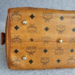 MCM Vintage Boston Bag Brown Visetos Coated Canvas With Leather And Gold Hardware #OLLO-1 - Image 11