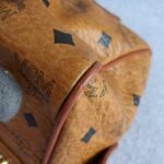 MCM Vintage Boston Bag Brown Visetos Coated Canvas With Leather And Gold Hardware #OLLO-1 - Image 13