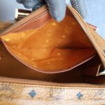 MCM Vintage Boston Bag Brown Visetos Coated Canvas With Leather And Gold Hardware #OLLO-1 - Image 30