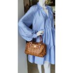 MCM Vintage Boston Bag Brown Visetos Coated Canvas With Leather And Gold Hardware #OLLO-1 - Image 41