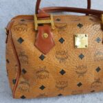 MCM Vintage Boston Bag Brown Visetos Coated Canvas With Leather And Gold Hardware #OLLO-1 - Image 3