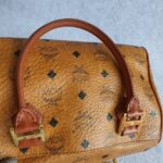 MCM Vintage Boston Bag Brown Visetos Coated Canvas With Leather And Gold Hardware #OLLO-1 - Image 18