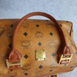 MCM Vintage Boston Bag Brown Visetos Coated Canvas With Leather And Gold Hardware #OLLO-1 - Image 19