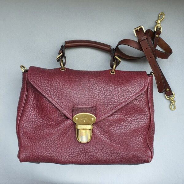 Mulberry 2way bag Maroon Leather with Gold Hardware #OLLR-2