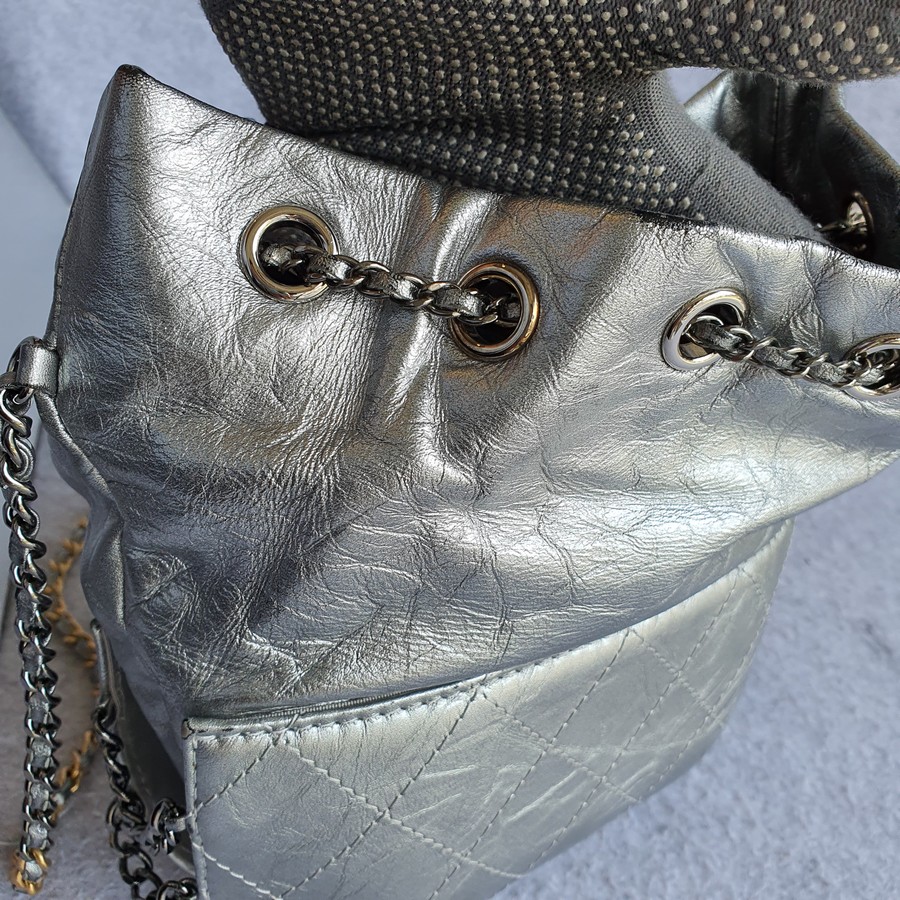 Chanel Gabrielle Large Aged Calf Silver