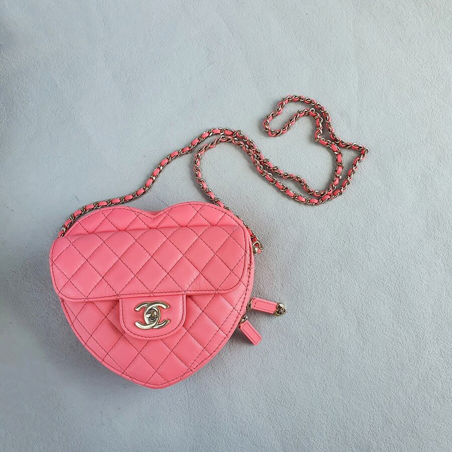 Chanel Heart Bag AS3191 Pink Lambskin with Gold Hardware #OLRS-1