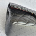 Chanel Medium Double Flap Black Grained Calfskin with Gold Hardware #OLKT-1 - Image 11