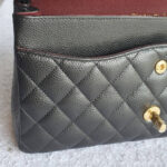 Chanel Medium Double Flap Black Grained Calfskin with Gold Hardware #OLKT-1 - Image 21