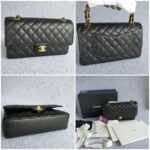 Chanel Medium Double Flap Black Grained Calfskin with Gold Hardware #OLKT-1 - Image 2