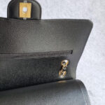 Chanel Medium Double Flap Black Grained Calfskin with Gold Hardware #OLKT-1 - Image 16